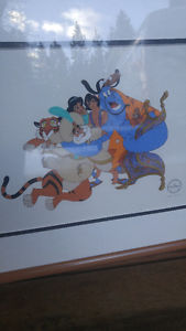 Disney Serigraph Picture Alladin Group Hug Limited Edition