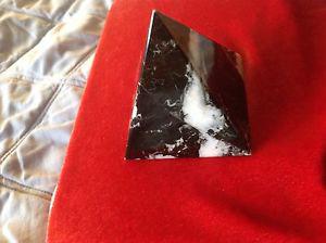 Gemstone Snowflake Obsidian Triangle Shape. (Airdrie)