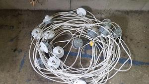 Set of lighting unit, Wall electric plugs, electric wire