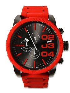 Wanted: DZ-. Chronograph red silicon