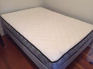 WholeHome style factory mattress, box spring, and frame