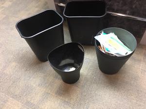 6 extra office garbage cans