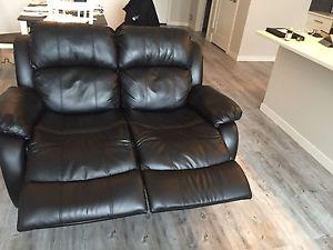 Black leather couch & chair set