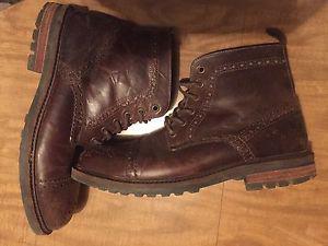 Brown authentic leather boots. Size 11