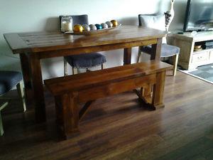 DINING TABLE AND BENCH