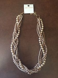 Faux Pearl and Bead Necklace