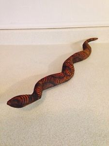 Nice Hand Carved Wooden Rattlesnake, 23" long