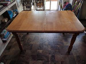 Solid Wood Table (with Leaf) & 6 Chairs