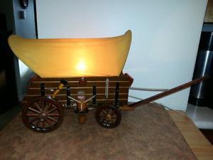 Vintage Covered Wagon Table Lamp