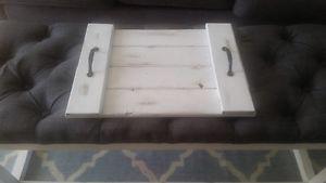 White Distressed Serving Tray *BRAND NEW*