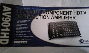 1 in 9 out componet hdtv distribution amplifier