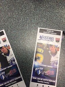 2 tickets for Monday's  am blades game