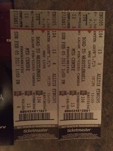 2 tickets to WWE on February 5th