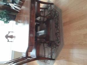 Antique diningroom table, 6 chairs and buffet for sale