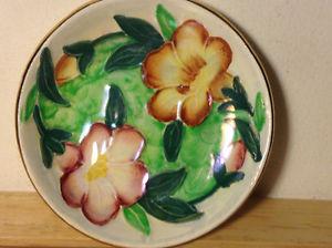 Art Deco MALING Lustre Hand Painted Pottery Trinket Dish