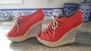 Coral Cut-Out Wedges - Material Girl