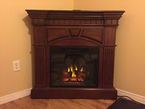 Electric Corner Fireplace and Mantel