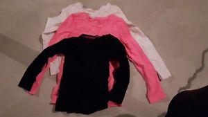 Girls long sleve shirts New pink black white