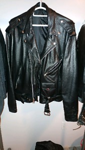 Leather biker jacket & chaps like new.