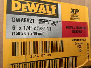 New DEWALT 6" Metal/ Stainless Grinding Disks Pack Of 10,s