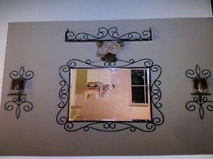 Princess House Meridian Mirror with sconces and shelf.