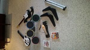 Rockband and Guitar Hero instruments and games