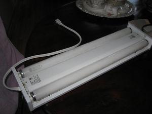 2' Fluorescent 2 bulb light fixtures with wall plug.