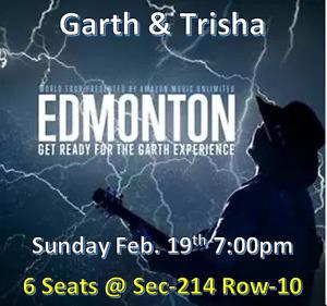 6 tickets for Garth Brooks in Edmonton