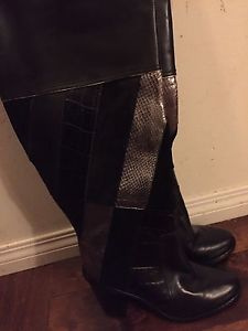 Aldo Black patchwork Leather Boots