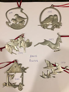 Amos Pewter Christmas ornaments