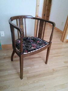 Antique round back armchair