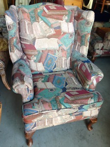 Book Themed Reading Super Comfortable Wing Back Arm Chair