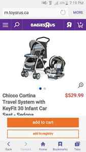 Chicco Car seat and stroller.