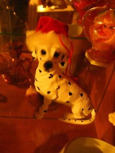 Dalmation with Santa Hat Figurine/Ornament