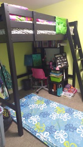 Double size loft bed and mattress