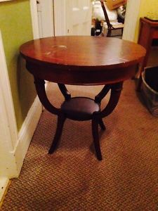 Drum Table, 30" Diameter, 29" Tall. Top Should Be Refinished