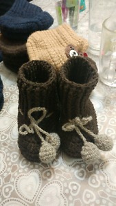 Hand made babies knitted socks