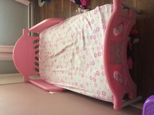 Pink toddler bed and mattress