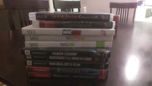 Ps2, 3 and wii games.