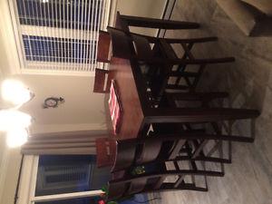 Solid Wood table with 6 chairs