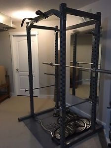 Squat rack and free weights