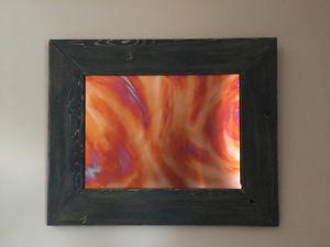 Torched Copper with Rustic Wooden Frame