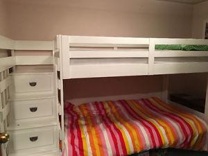 Twin bunk beds with stairs includes mattresses