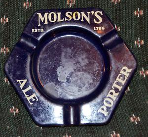 Vintage/antique Molson porcelain advertising ashtray