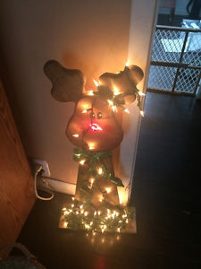 Wooden Rudolph with Lights