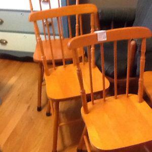 4- stained small chairs