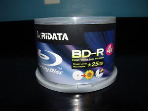 50 Pack RiData BD-R Blu-Ray Blank Disc Media