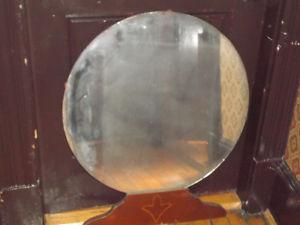 Antique round dresser mirror