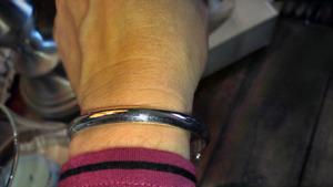 Beautiful sterling silver bracelet with safety chain $40