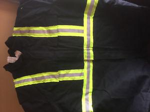 Black Carhart insulated jacket with reflective stripes